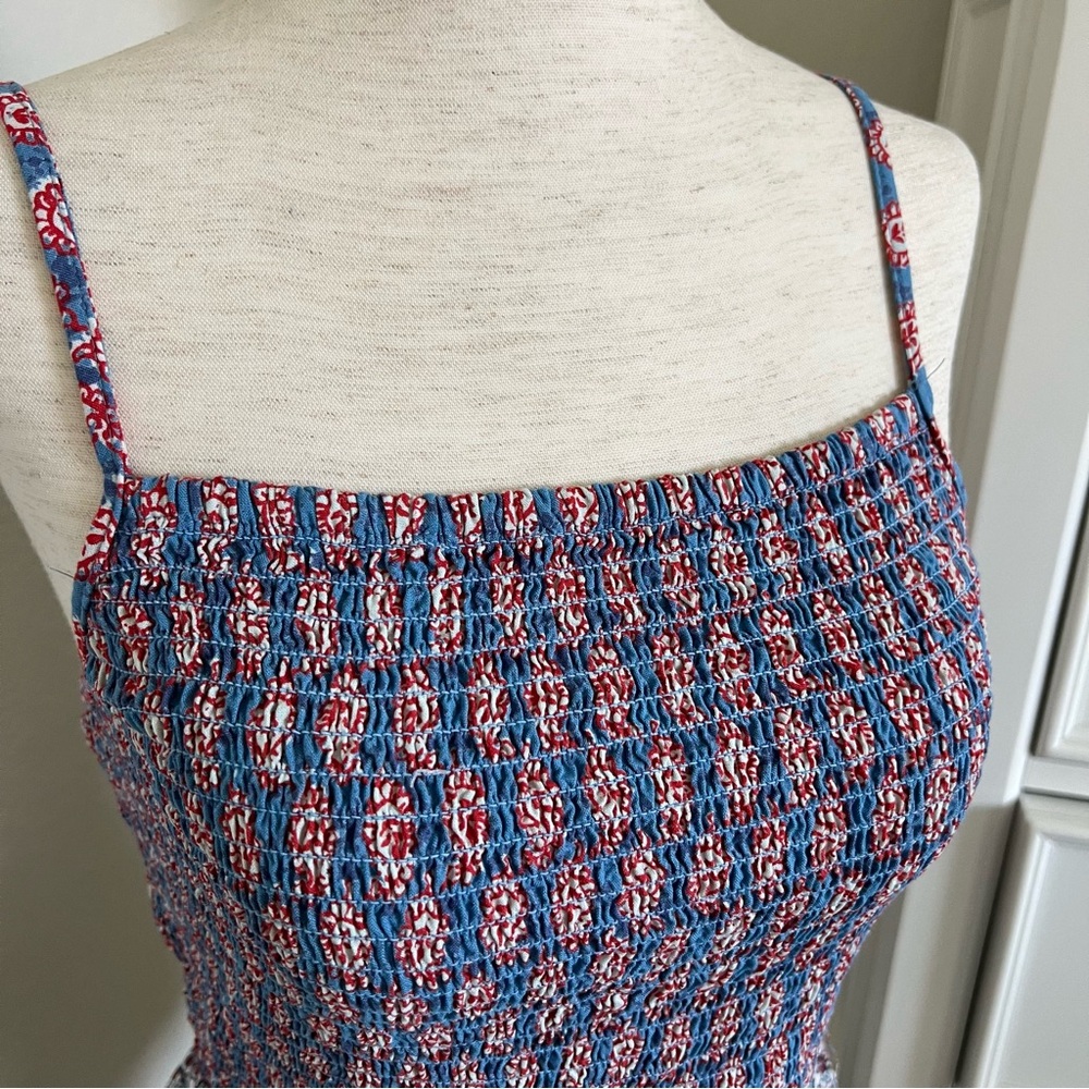 Printed Smocked Ruffle Trim Tank - Picture 2 of 6